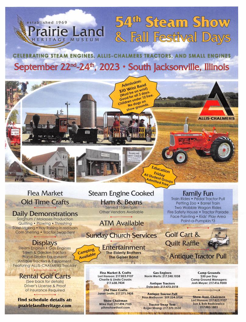 Fall Festival & Steam Show  Prairie Land Heritage Museum